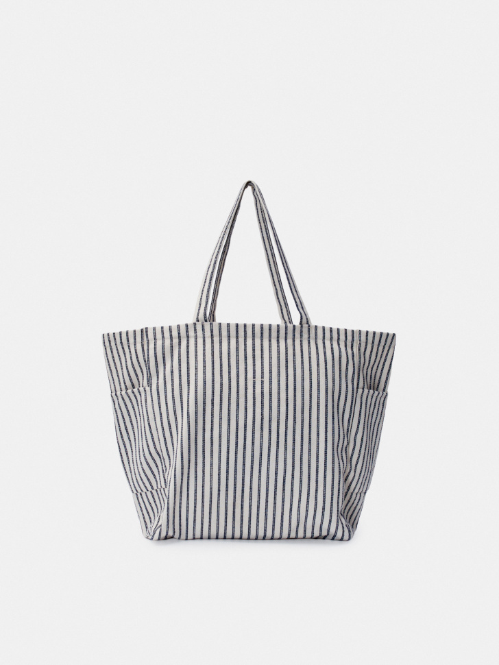 Хлопковая сумка-шоппер Sela в полоску, разноцветный, арт. 52561