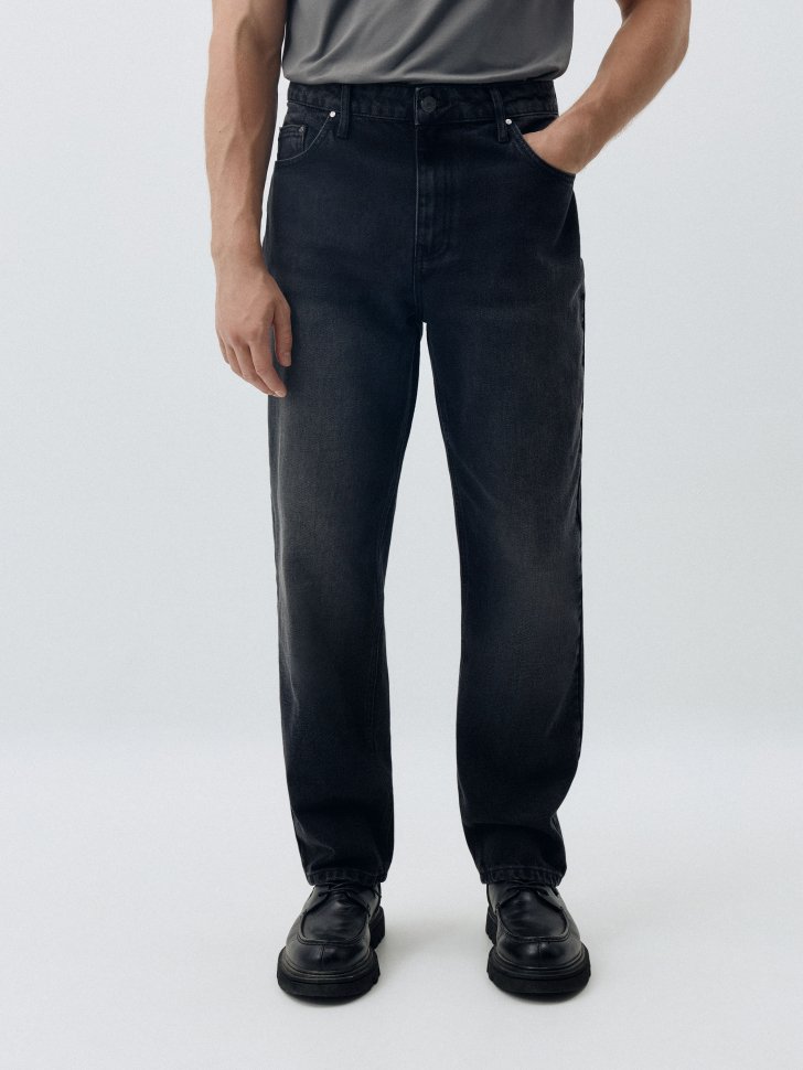 джинсы straight fit со средней посадкой от бренда sela вид слева