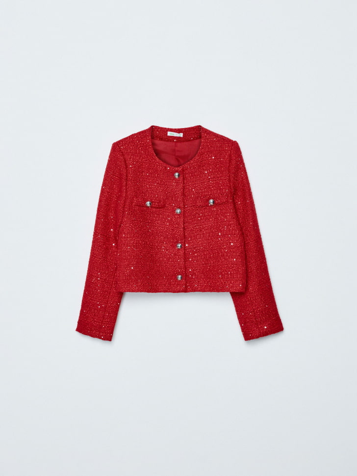 укороченный твидовый жакет для девочек 4680798701394 фотография