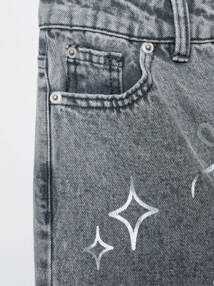 джинсы wide leg с бантиками для девочек 4680798573199 с промокодом