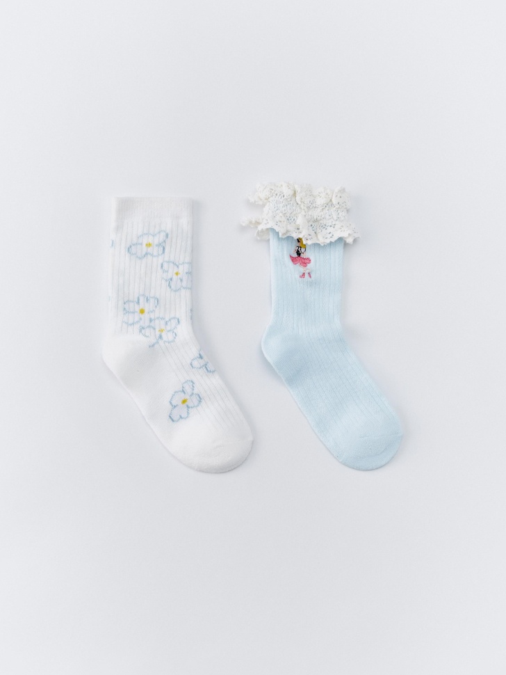 Набор из 2 пар носков Sela x Союзмультфильм для девочек, разноцветный, арт. 35148