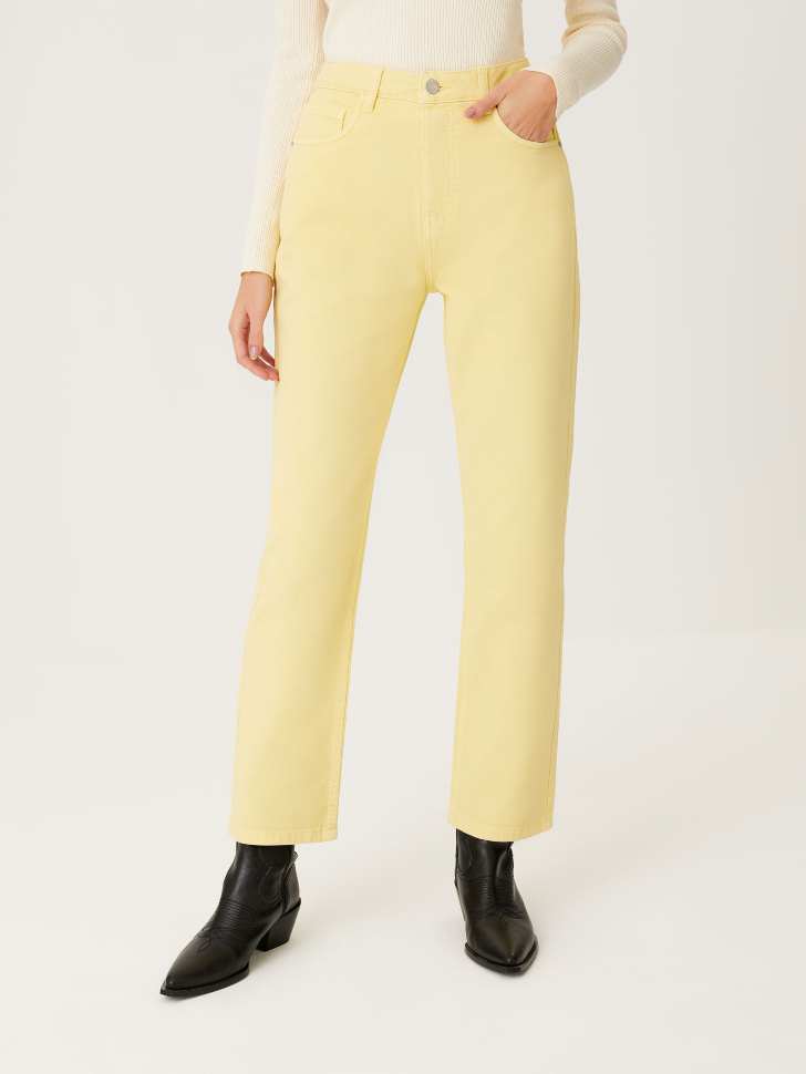 Цветные прямые джинсы (желтый, M) от Sela
