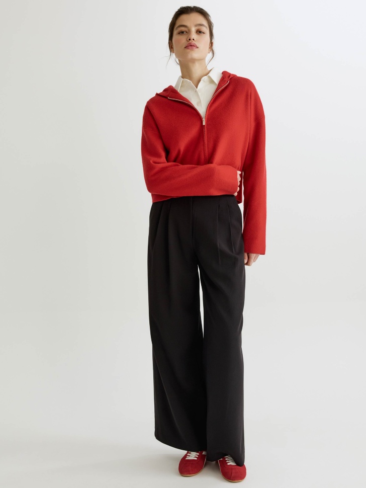 укороченное зип-худи с содержанием шерсти от бренда sela вид слева