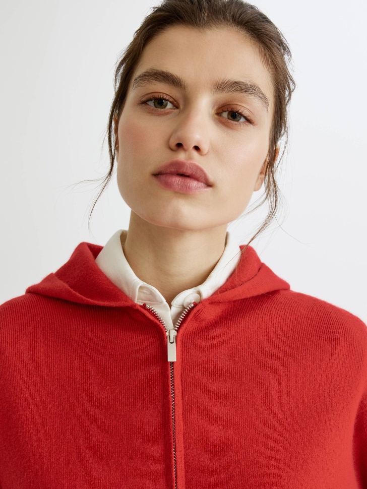 укороченное зип-худи с содержанием шерсти по цене 3999 руб вид справа