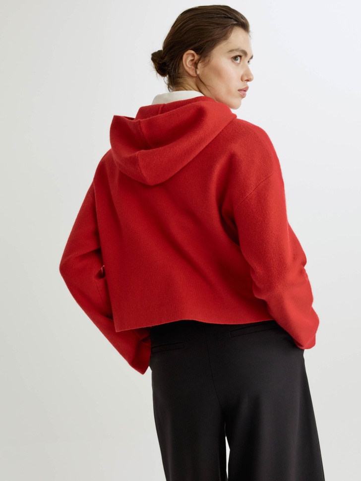 укороченное зип-худи с содержанием шерсти из россии вид сбоку