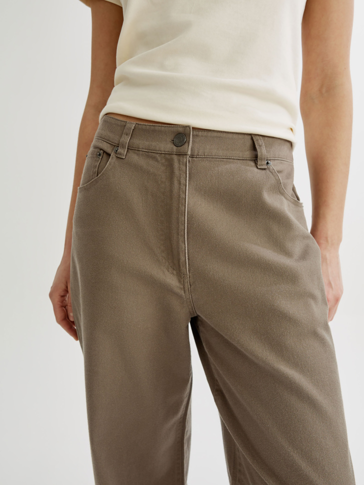 прямые брюки из мягкого хлопка с тенселем из россии вид сбоку