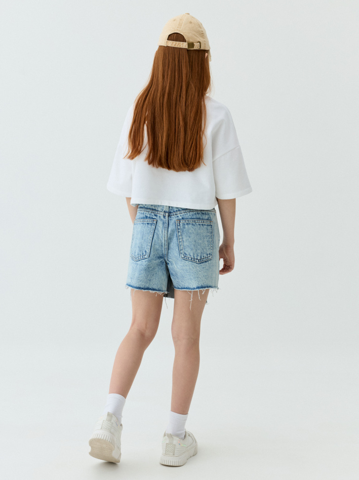 Джинсовая юбка-шорты для девочек - фото 2