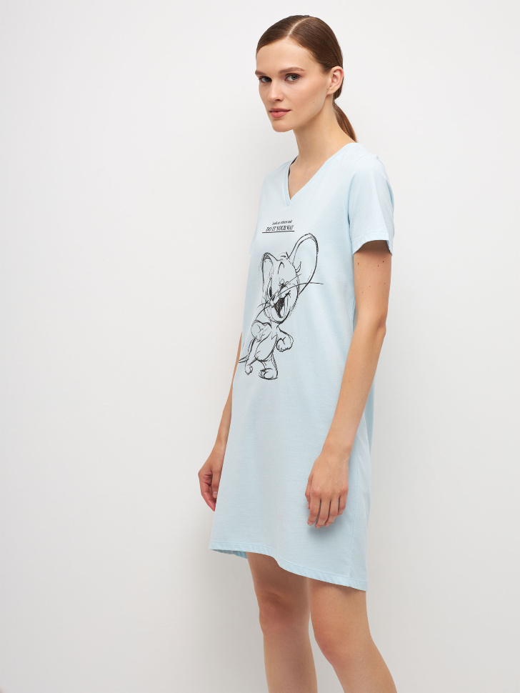 Ночная сорочка с принтом Tom & Jerry (голубой, S) sela 4680129927936 - фото 2