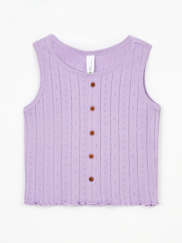 

Трикотажная майка на пуговицах для девочек