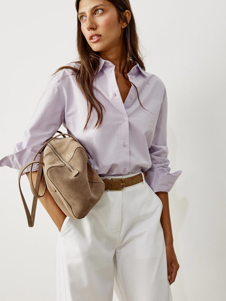 Рубашка SELA классическая хлопковая, фиолетовый, арт. 50523