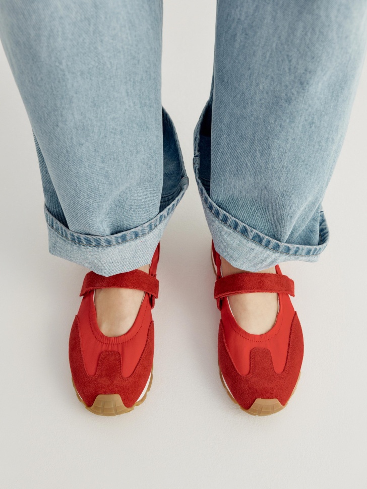 Балетки Sela в спортивном стиле, красный, арт. 51840