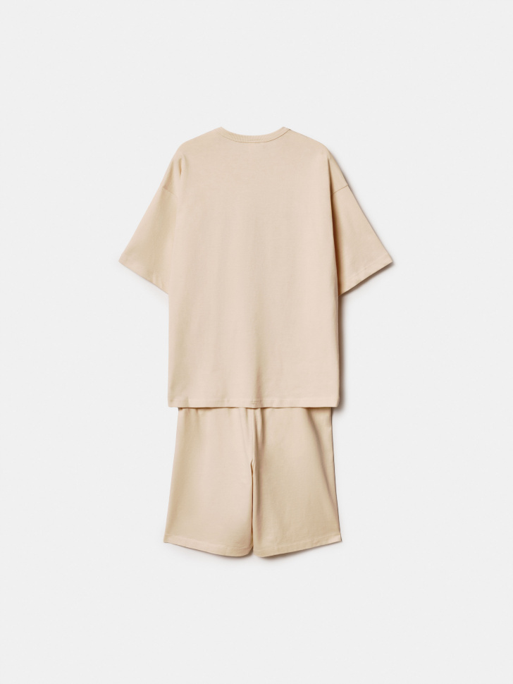 комплект из футболки и шорт для мальчиков из хлопка спереди