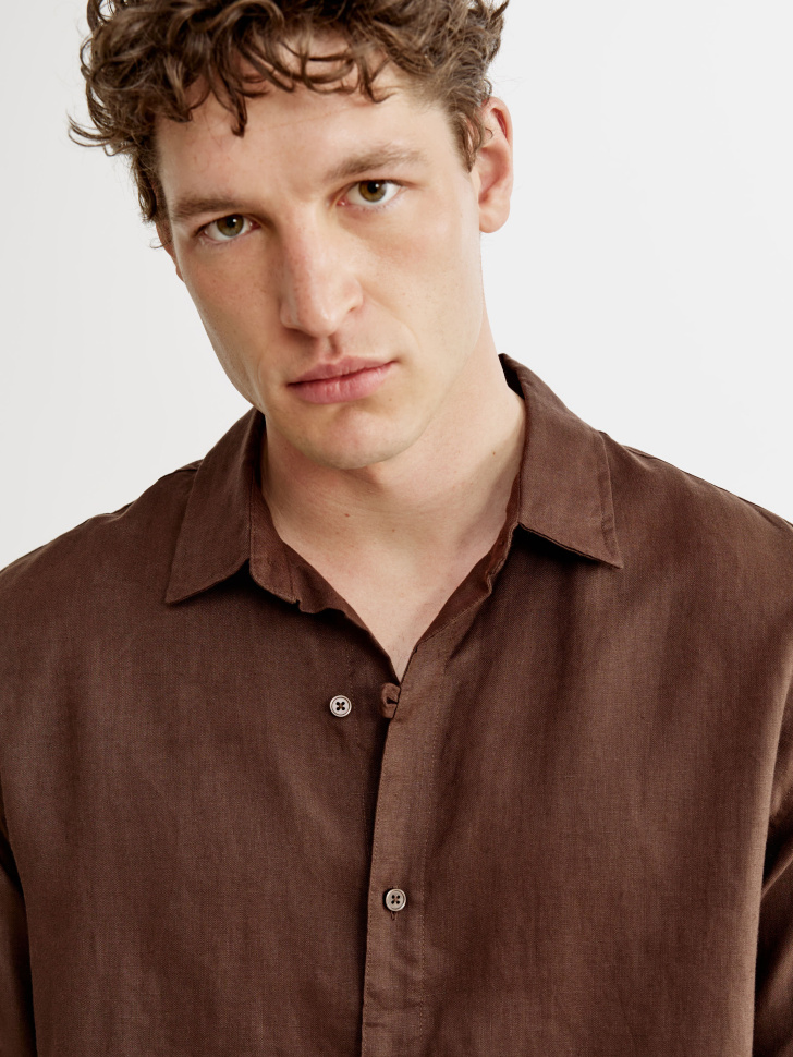 рубашка из 100% премиального льна по цене 4999 руб вид справа