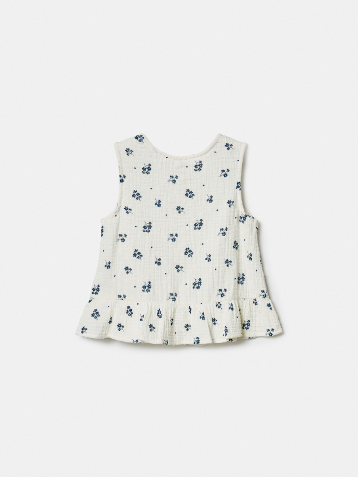 блузка из муслина с принтом для девочек из россии вид сбоку