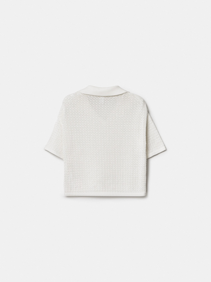 вязаное поло для девочек из россии вид сбоку