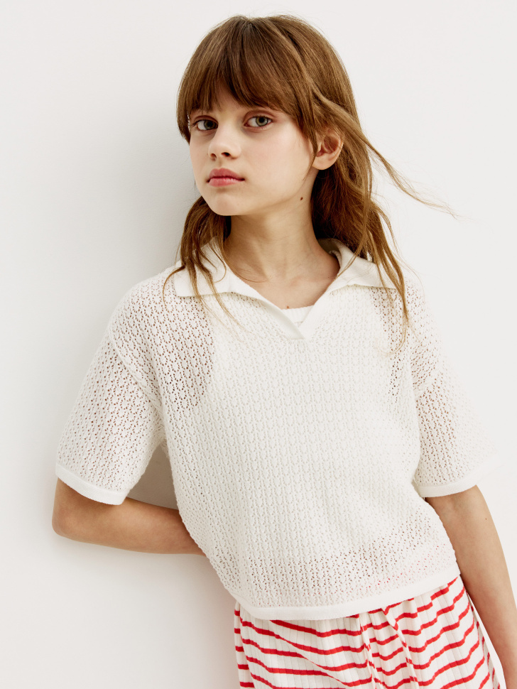 вязаное поло для девочек 4610517908469 фотография