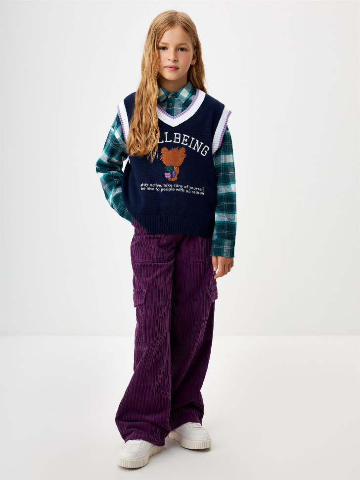 

Вельветовые брюки карго для девочек