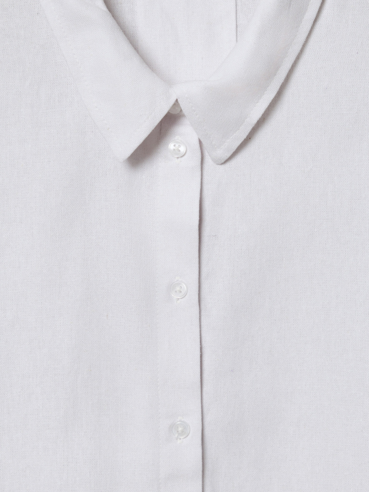 укороченная рубашка оверсайз из вискозы и льна из вискозы спереди