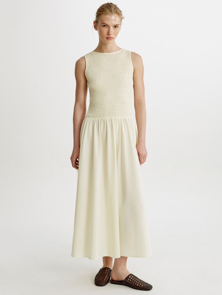 Платье миди Sela без рукавов, бежевый, арт. 55019