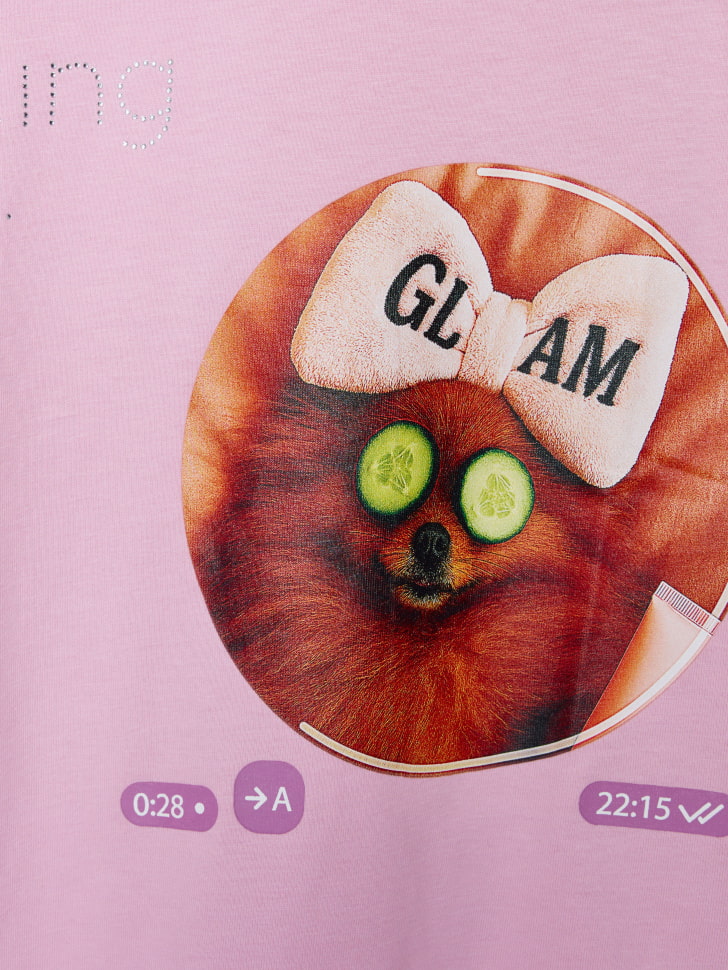 футболка оверсайз с принтом для девочек 4680798752686 в интернет магазине