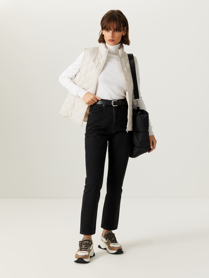 

Базовые джинсы mom fit, Серый