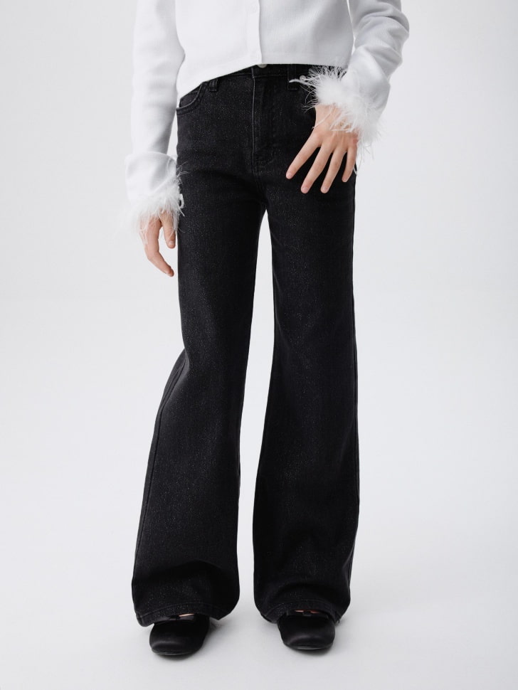 джинсы bootcut с люрексом для девочек 4680798660318 по акции