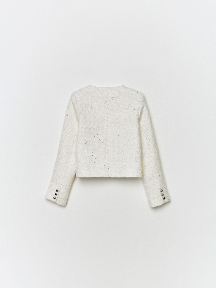 укороченный твидовый жакет для девочек 4610517018045 в интернет магазине