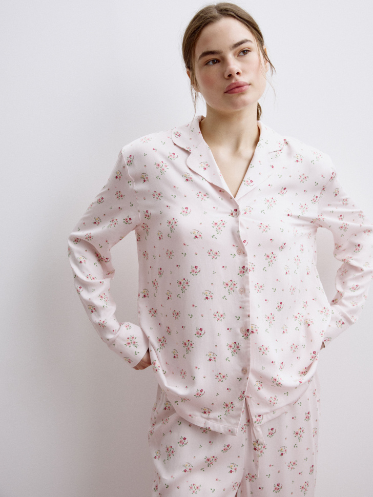 пижама из струящейся вискозы с принтом 4680798510941 в интернет магазине