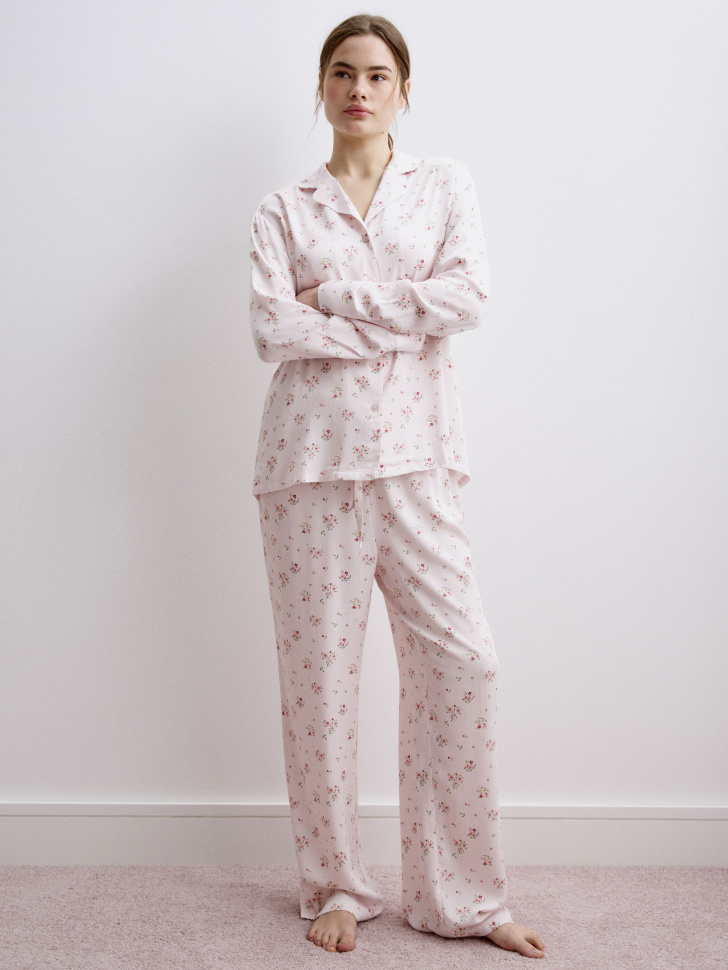 пижама из струящейся вискозы с принтом 4680798510941 оригинал