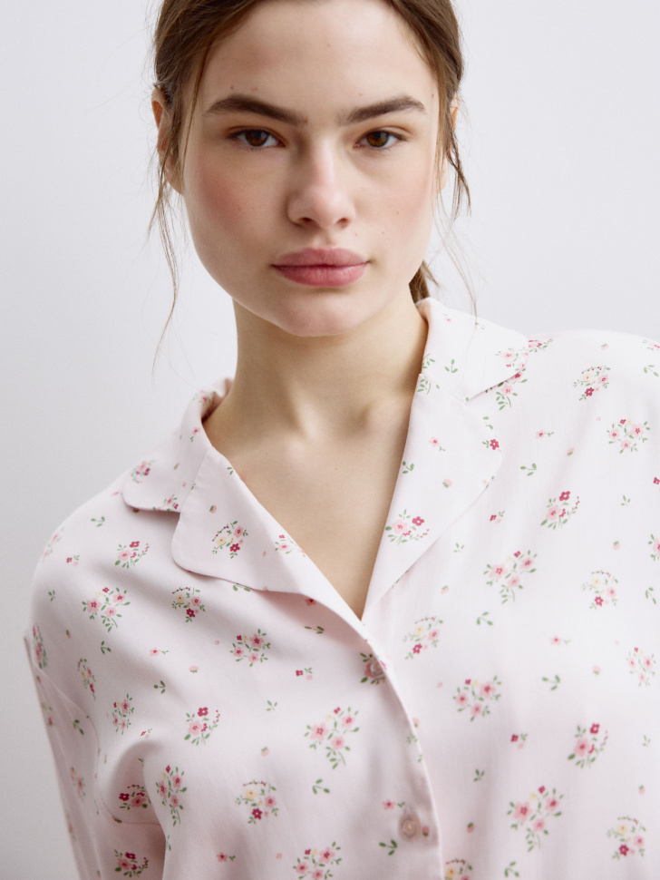 пижама из струящейся вискозы с принтом 4680798510941 со скидкой