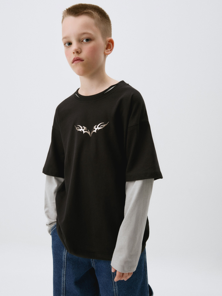 лонгслив оверсайз с принтом детский 4680704102963 фотография