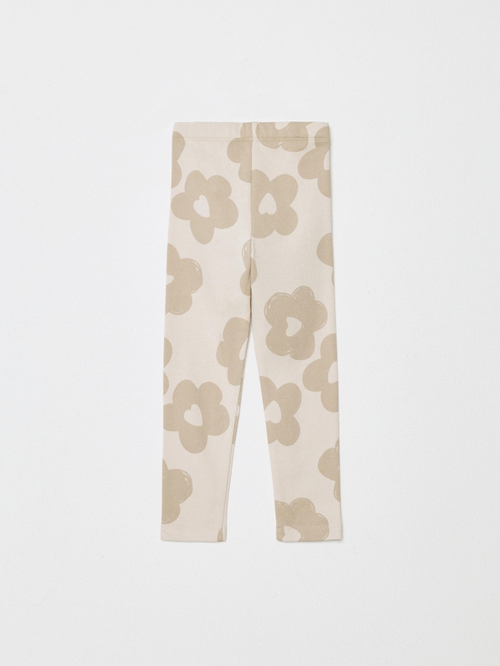 леггинсы из футера с принтом для девочек 4680798116686 по акции