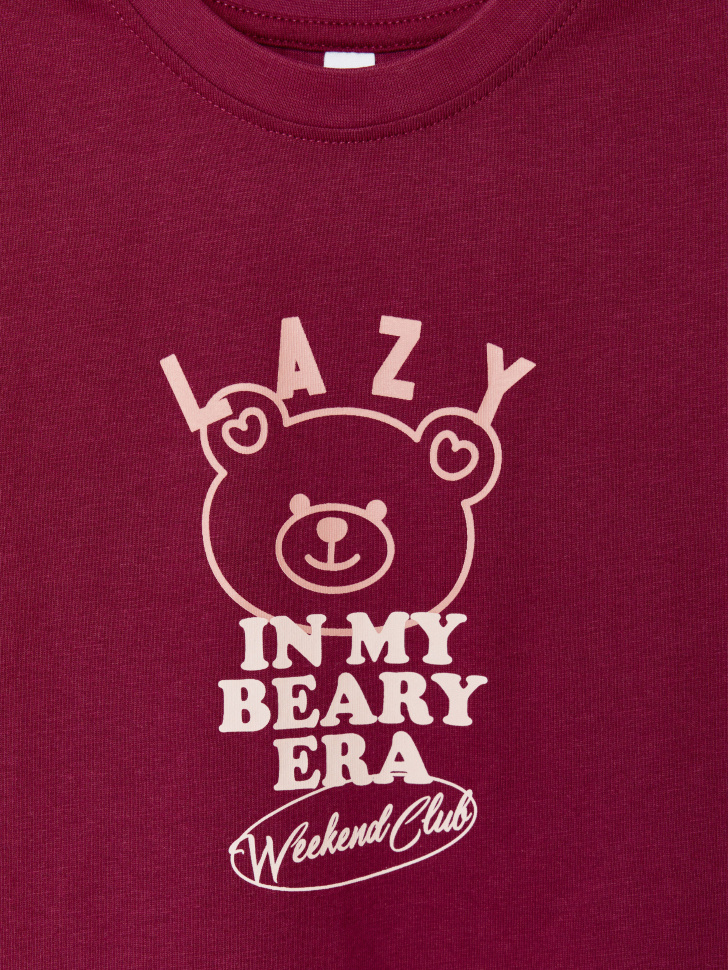 футболка оверсайз с принтом для девочек 4610517330420 по акции