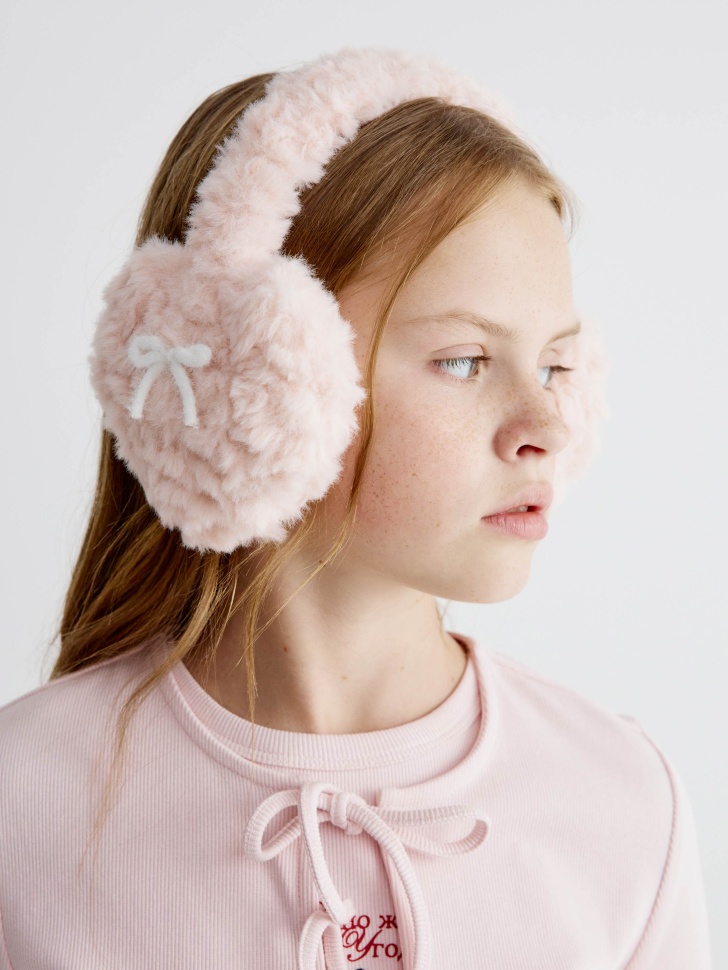 Меховые наушники SELA, розовый, арт. 35120