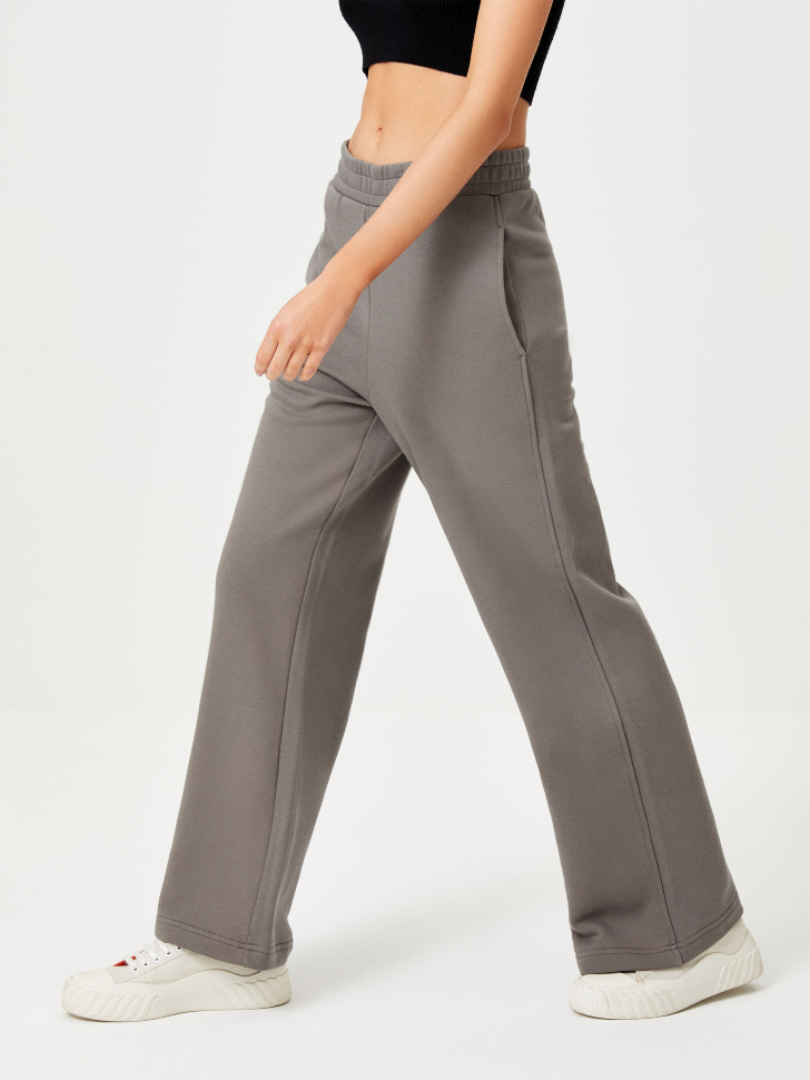 Трикотажные широкие брюки (серый, XL) sela 4680129207342 - фото 3