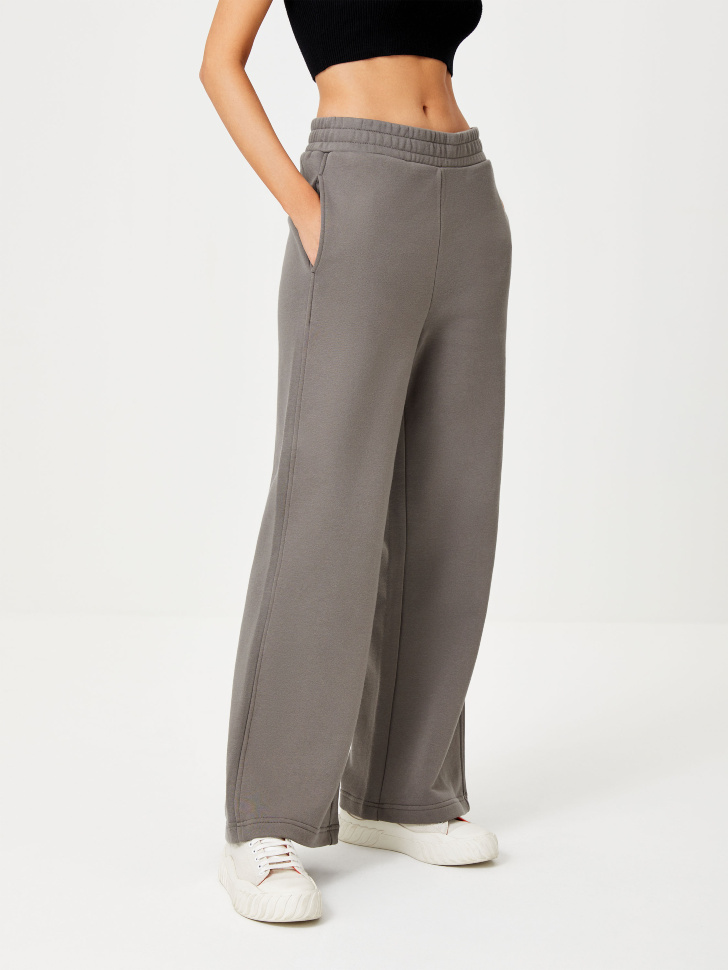 Трикотажные широкие брюки (серый, XL) sela 4680129207342 - фото 4