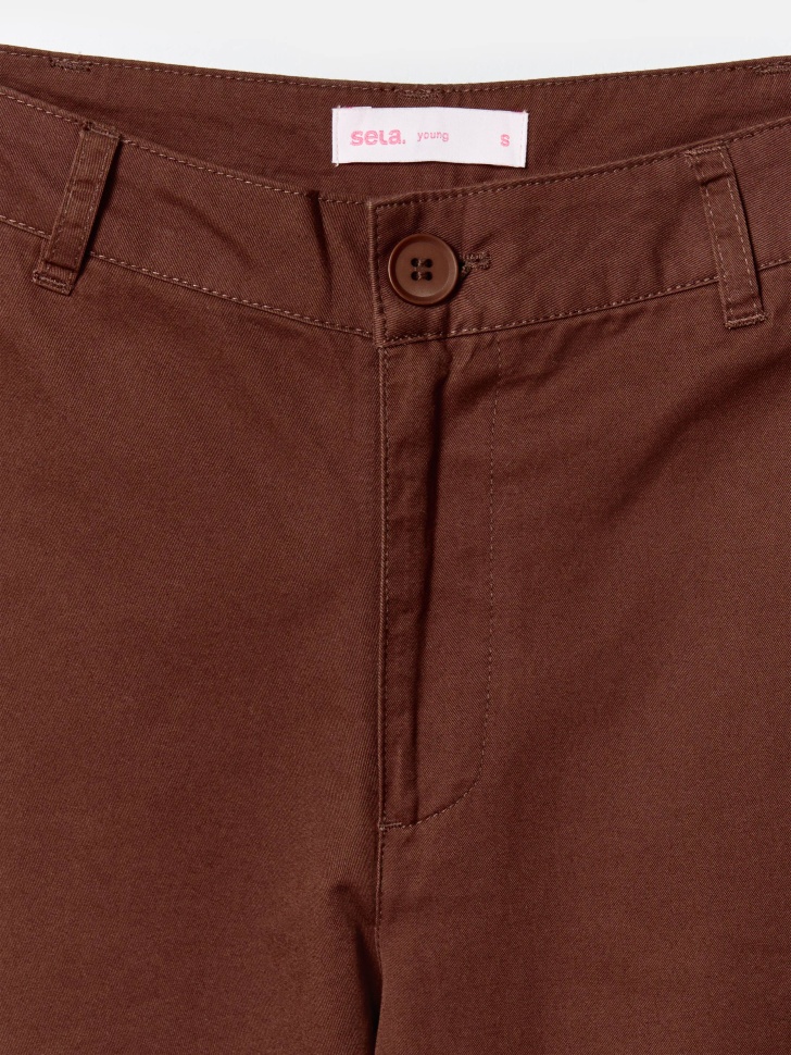 широкие брюки карго из линейки  young от бренда sela вид слева