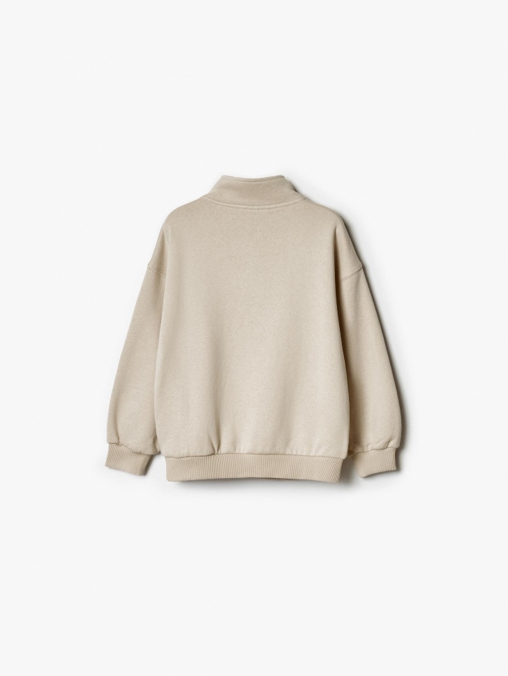 свитшот с воротником на молнии для девочек от бренда sela вид слева