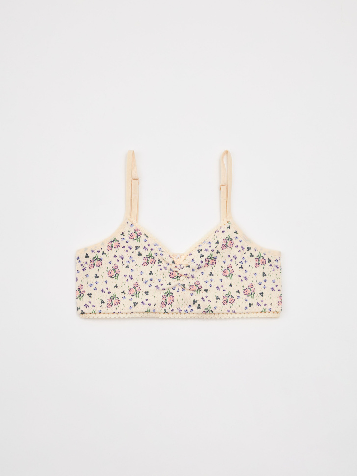 Трикотажный бюстгальтер с принтом для девочек (принт, 122-128)