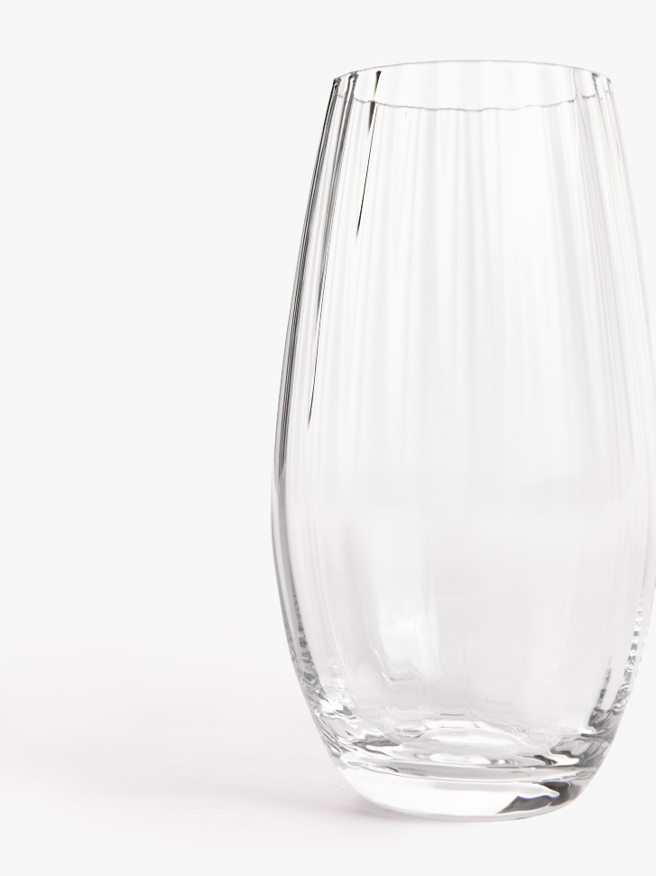 стакан из стекла с рельефным узором от бренда sela вид слева
