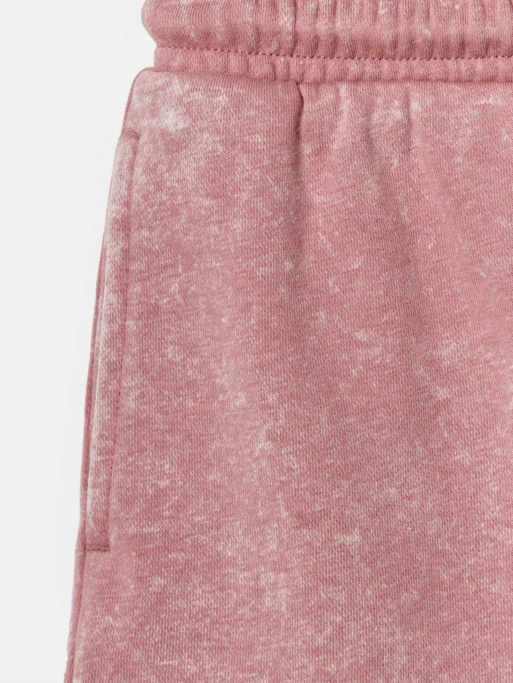 трикотажные шорты с эффектом стирки для девочек из россии вид сбоку