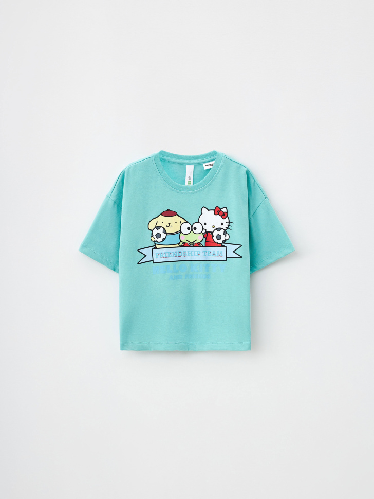 

Укороченная футболка с принтом Hello Kitty для девочек