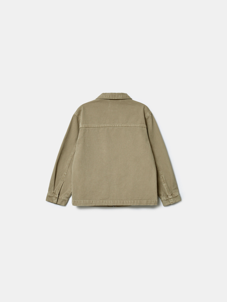 джинсовая куртка на молнии для мальчиков из хлопка спереди