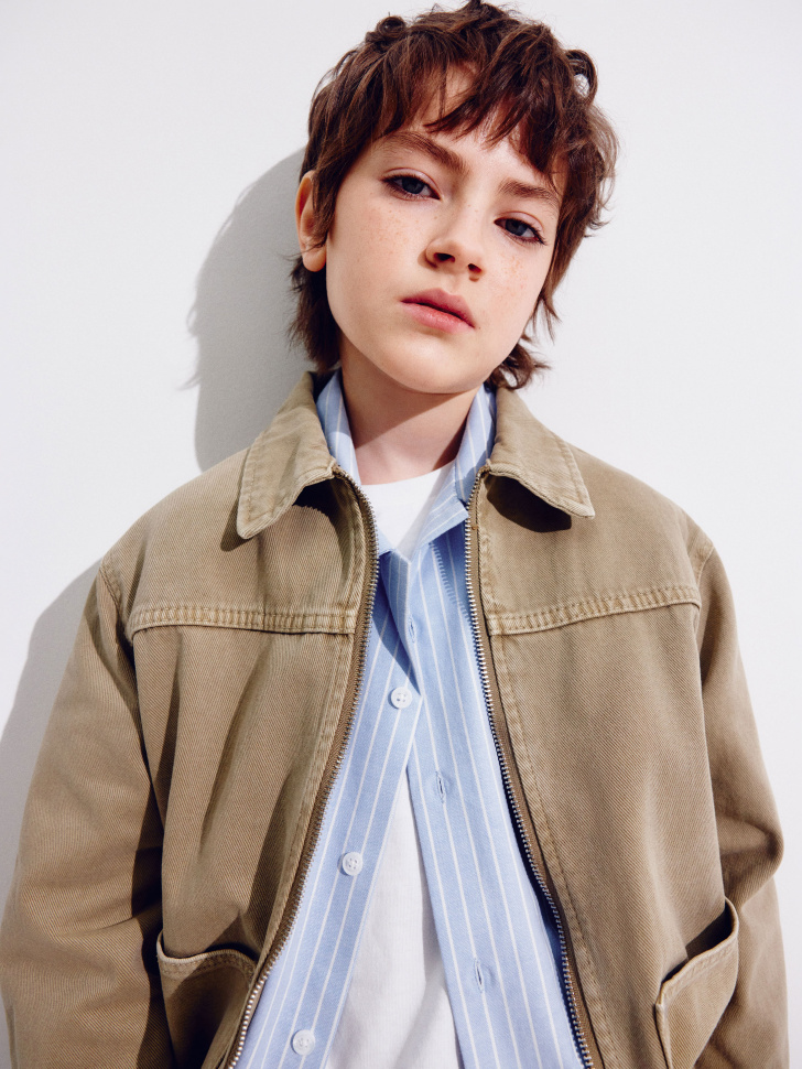 джинсовая куртка на молнии для мальчиков 4610517541147 фотография