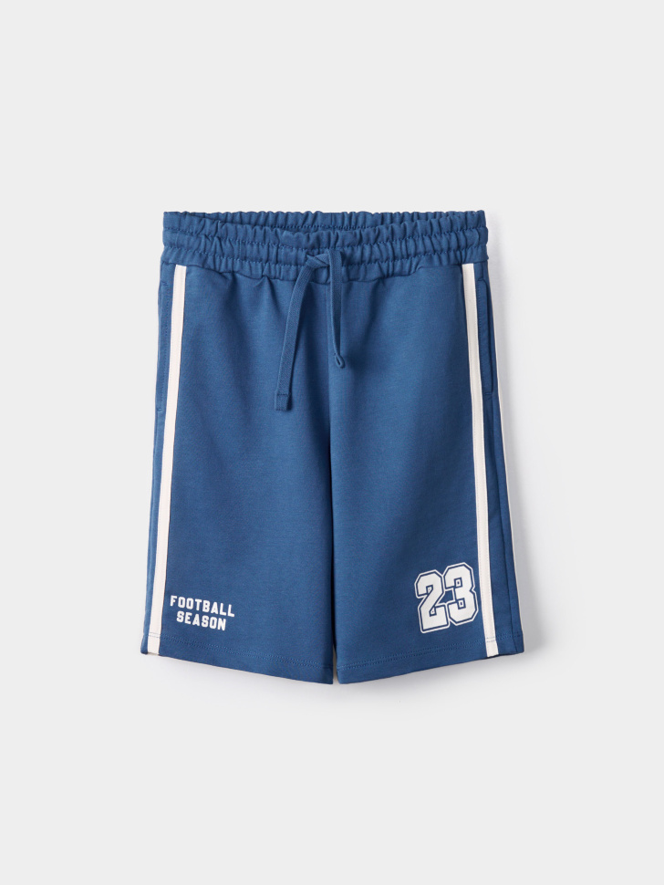Шорты Sela удлиненные с лампасами, синий, арт. 54752