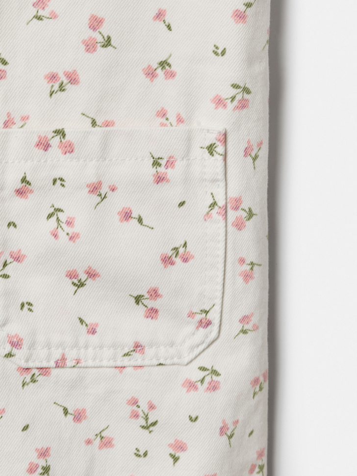 джинсовый комбинезон с принтом для девочек универсального стиля с лицевой стороны