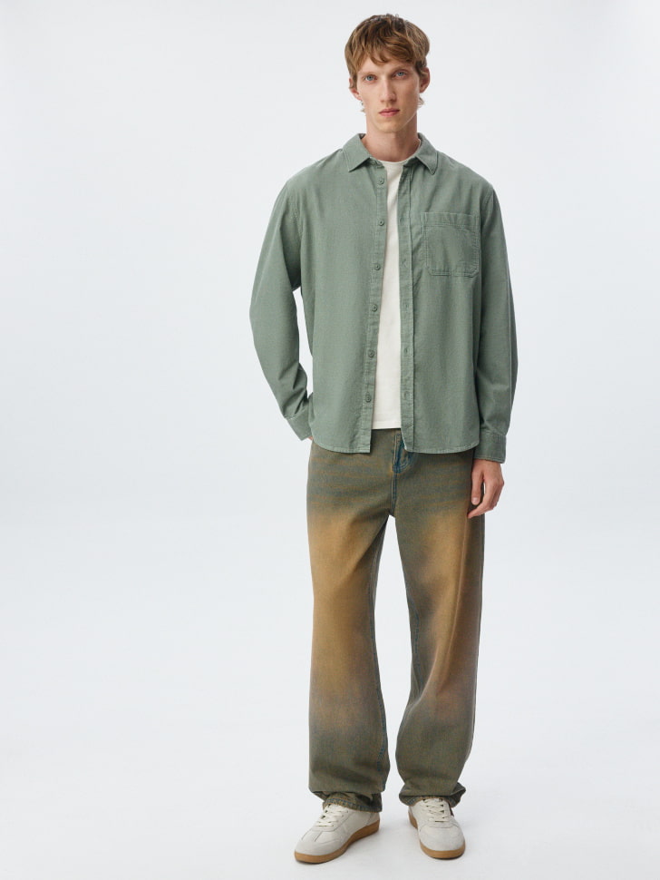 вельветовая рубашка regular fit 4680798529233 по акции