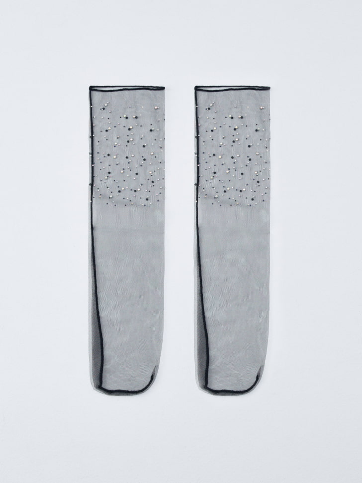 высокие носки со стразами для девочек 4610517311054 фотография