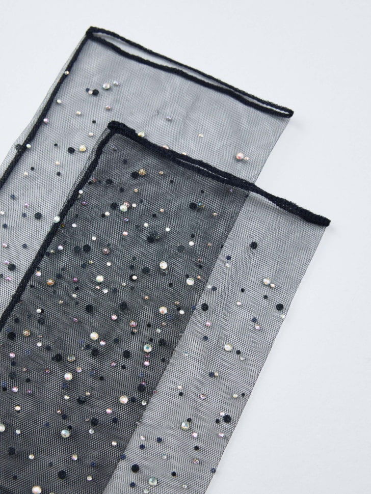 высокие носки со стразами для девочек 4610517311054 по акции