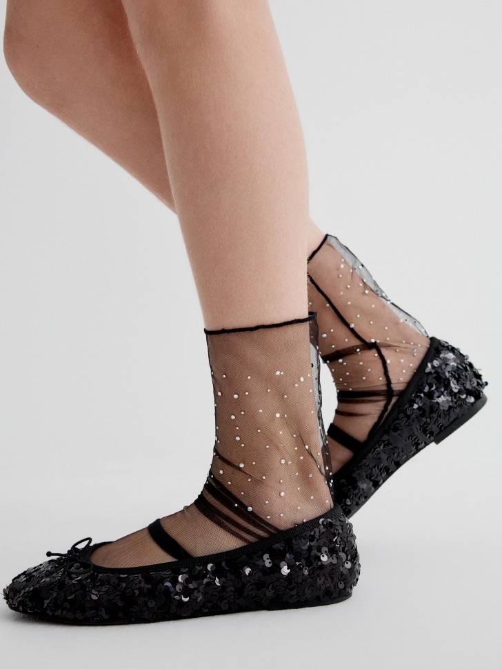 Высокие носки со стразами для девочек 399₽